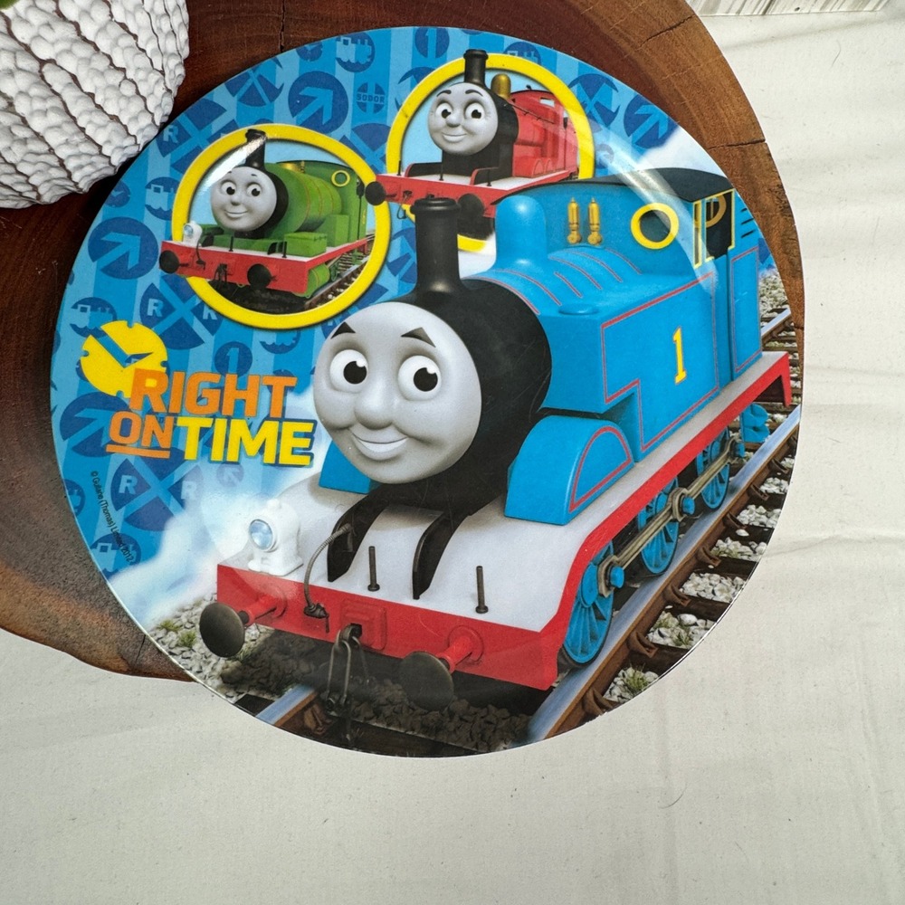 Zak Designs Thomas the Tank Engine Right On Time Melamine Kids Plate 8 Inch